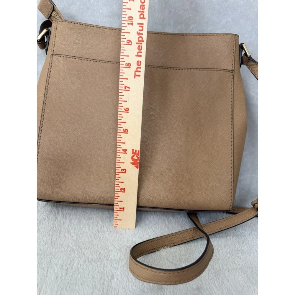 Michael Kors Jet Set Travel Messenger Bag Brown Pebbled Leather Bag Crossbody